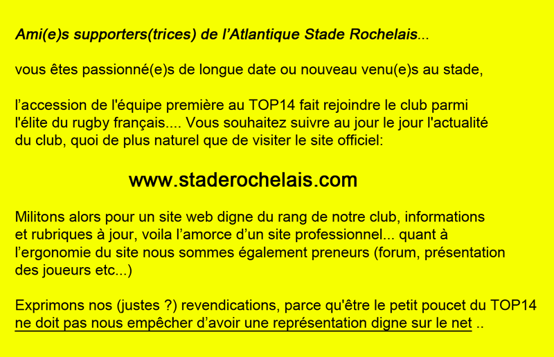 Mobilisons nous pour un site de qualité